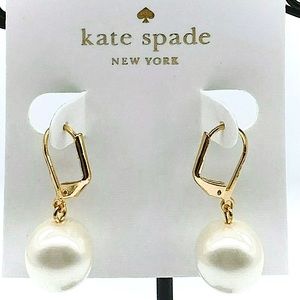 🆕KATE SPADE NY Faux Pearl Drop Earrings in Gold